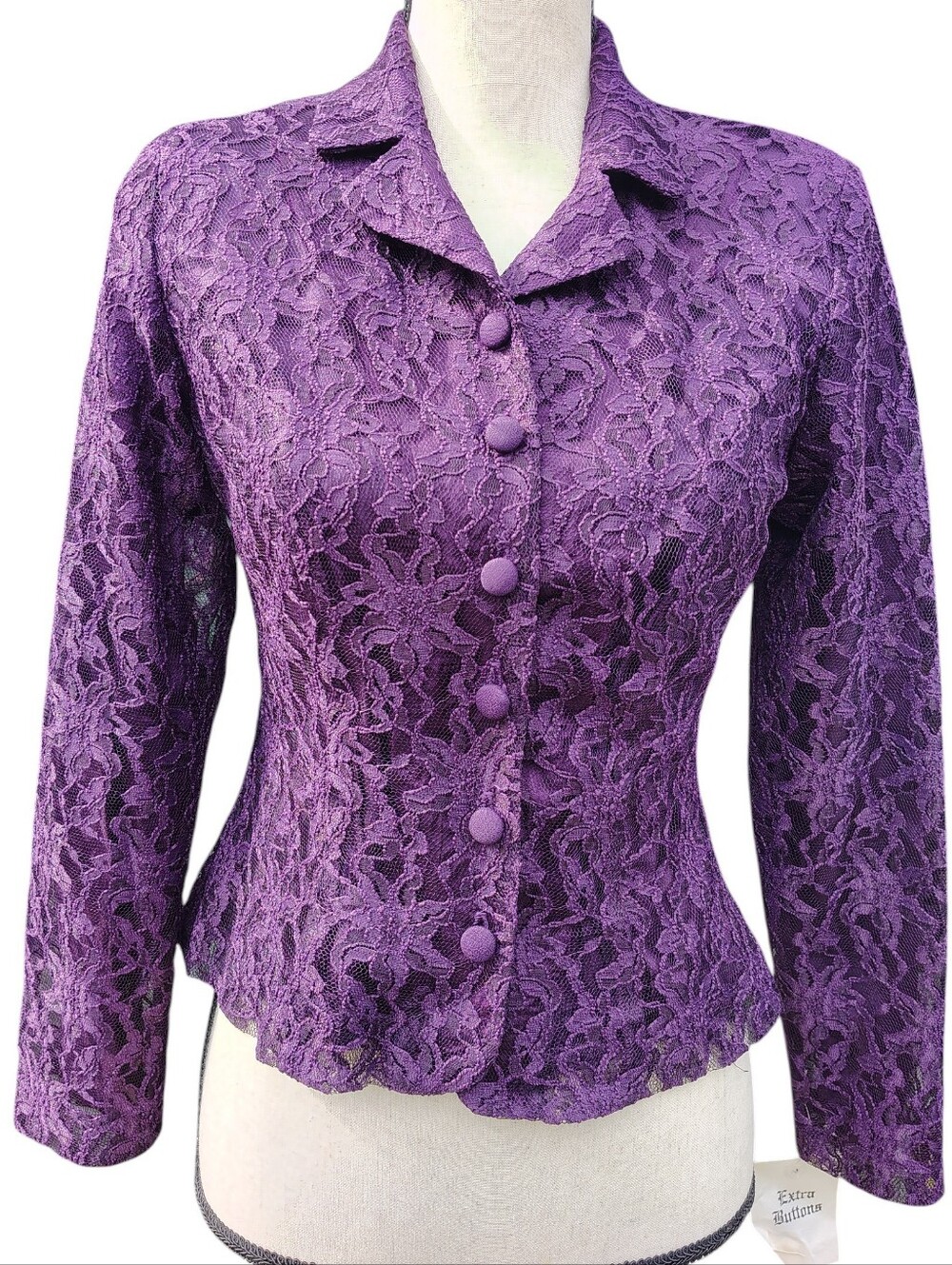 Vintage Willow Ridge Purple Lace Dark Romance Whimsical Purple Lace Jacket 4P
